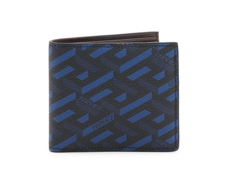 Versace Navy Monogram Bifold Wallet