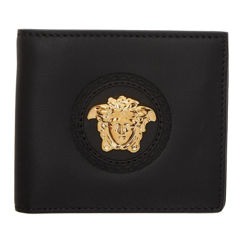 Versace Black 'La Medusa' Bifold Wallet